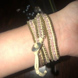 Accessories - Gold and Pink wrap bracelet Accessories - Gold and Pink wrap bracelet